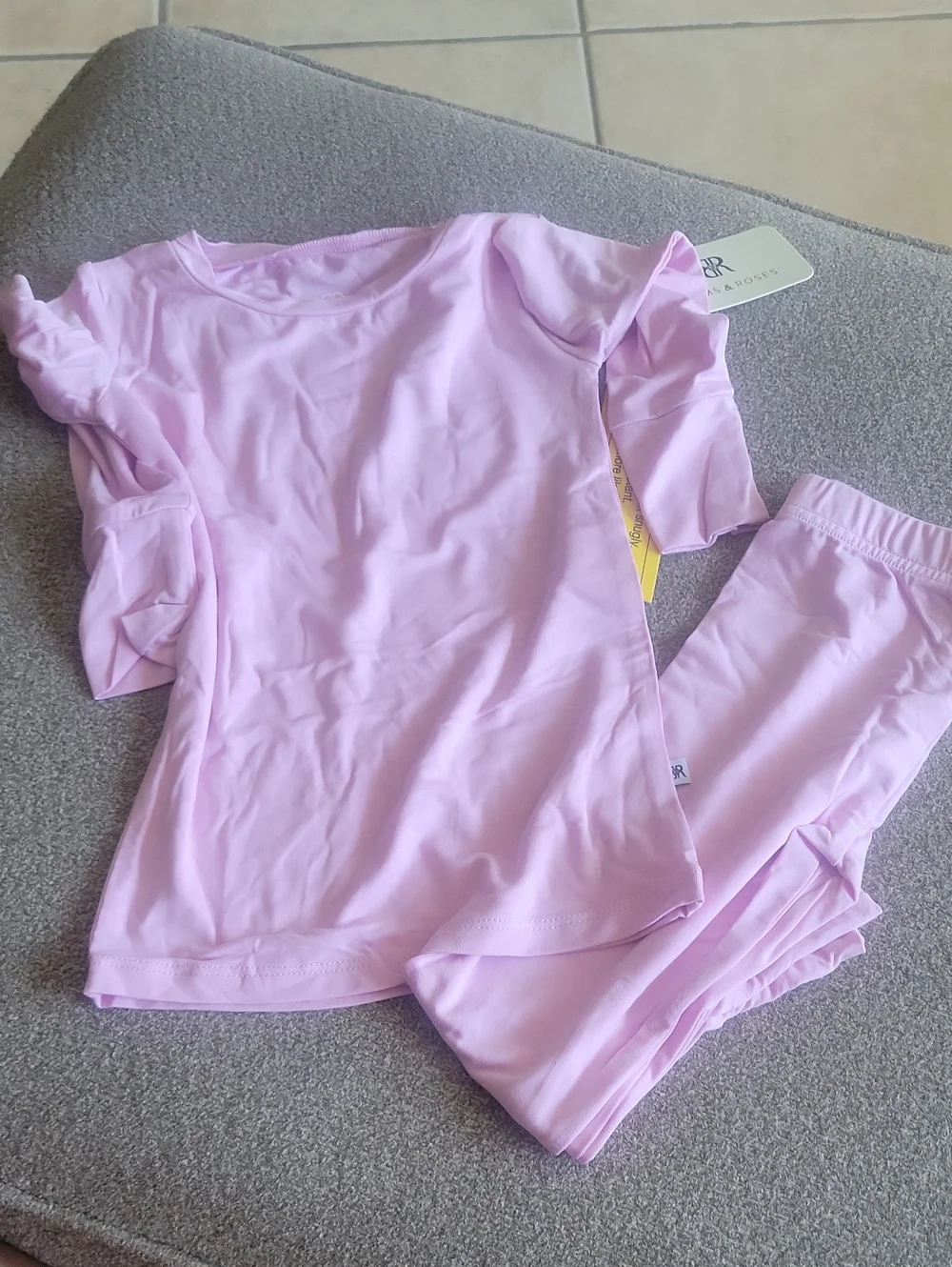 Bums & Roses Kids Bamboo Long Sleeve Pajama Set — Pink